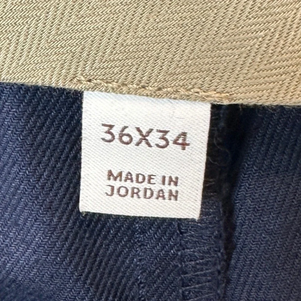 NEW Banana Republic Pants Mens 36X34 Navy Chinos Flat Front Straight Leg Stretch